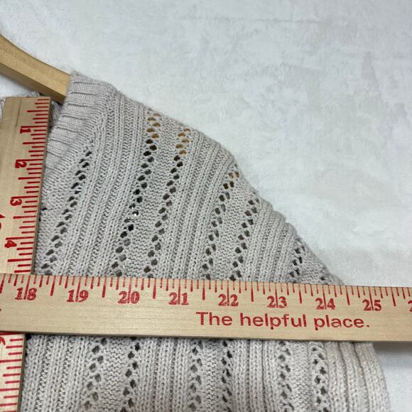 Joie XS Pullover Open Knit Sweater Top V-Neck‎ Beige Boho Softgril Beachy Y2K - Picture 6 of 8